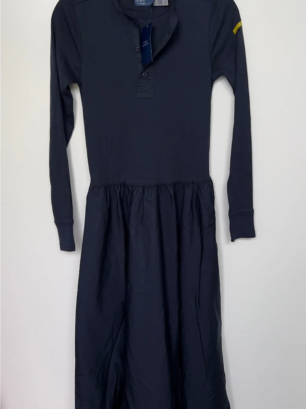 Polo by Ralph Lauren Navy Long-Sleeve Henley Midi Dress - Picture 4 of 8
